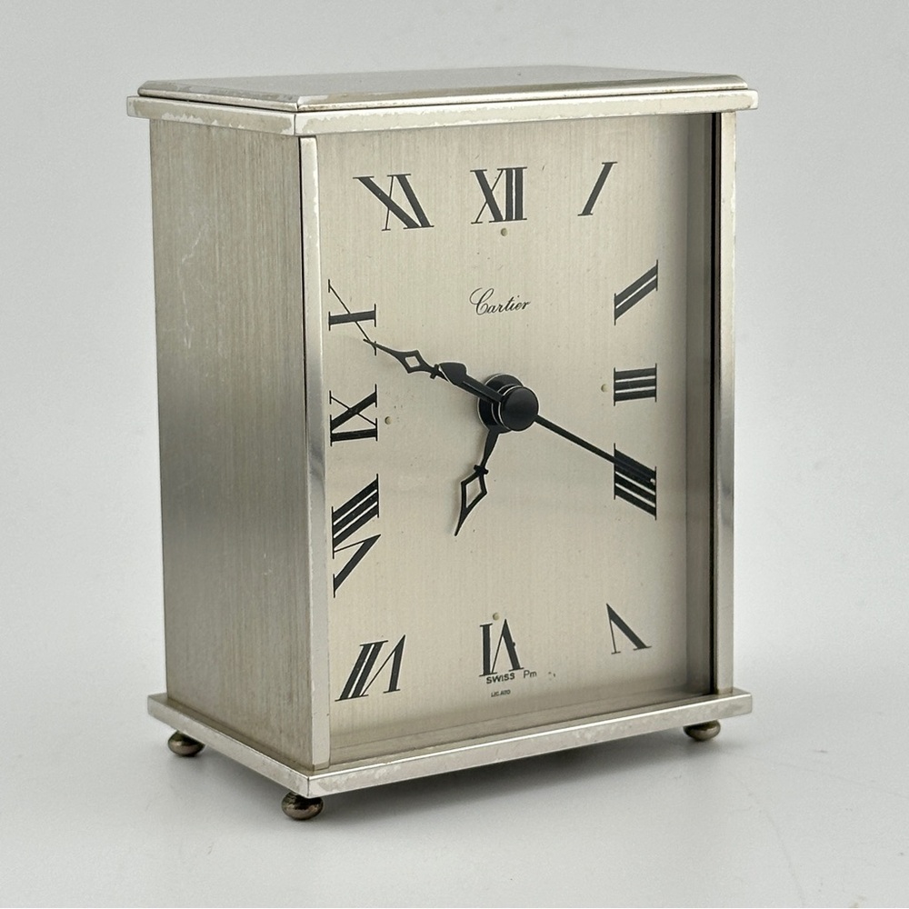 CARTIER Stainless Steel Carriage Clock Swiss Made
